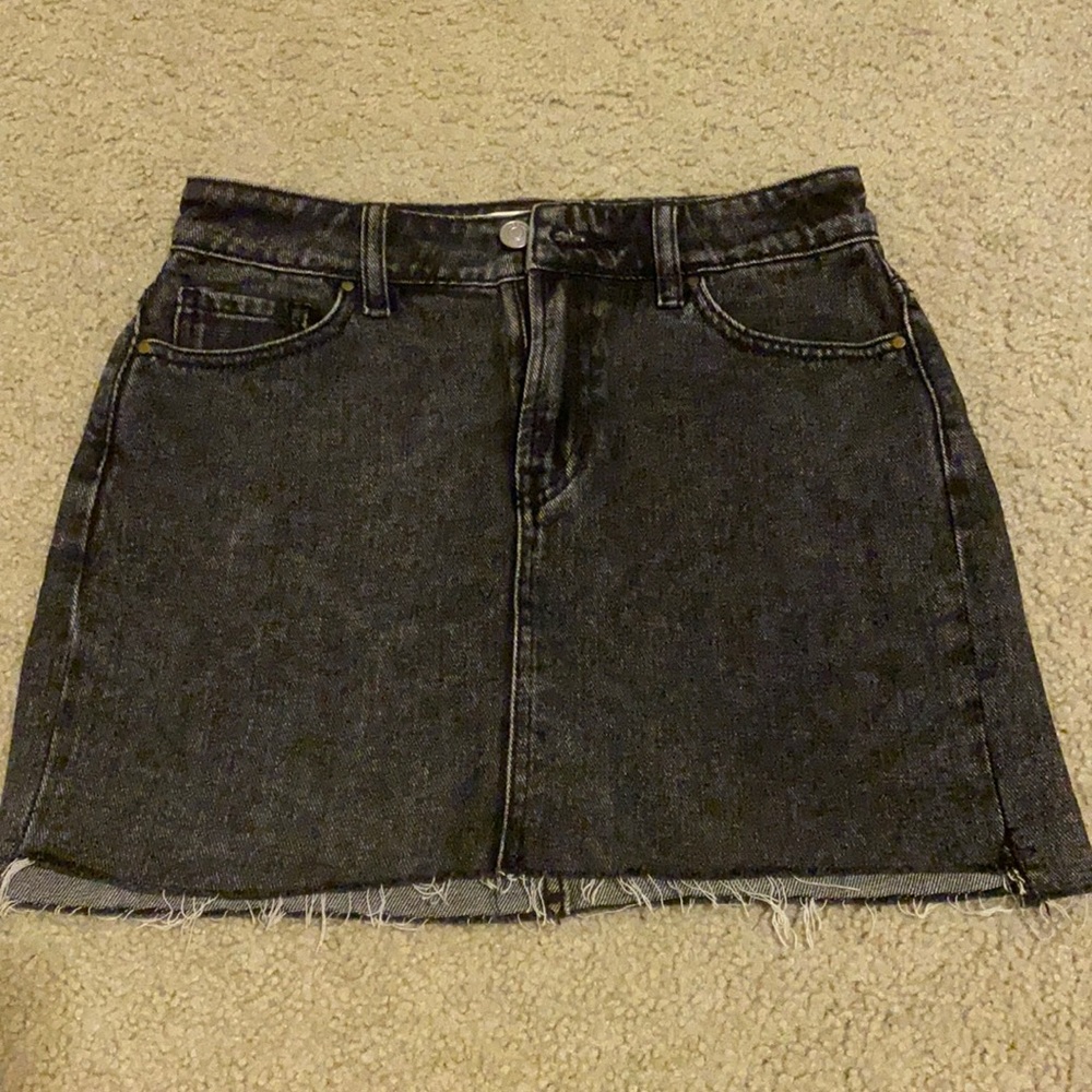 Dark gray denim skirt